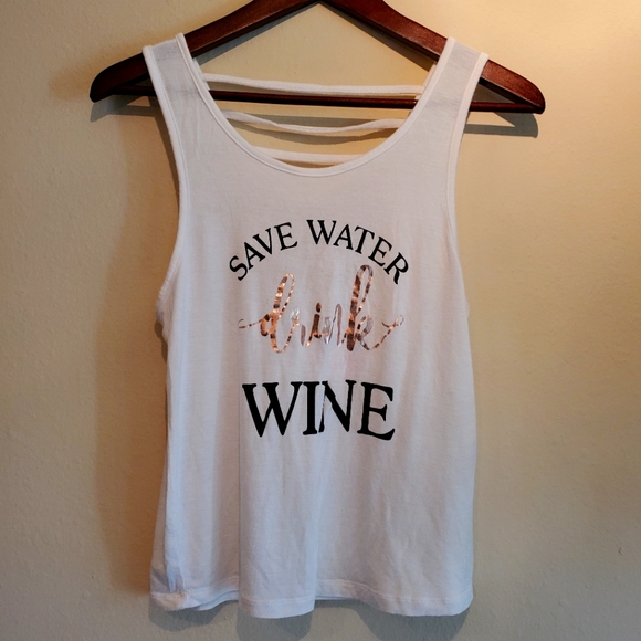 Miken Other - Save Water Drink Wine Yoga Top M